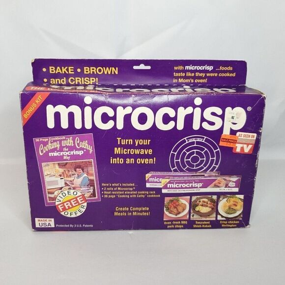 MICROCRISP Microwave Browning Crisping Wrap Cooking Rack  As Seen on TV Vintage - Picture 1 of 2